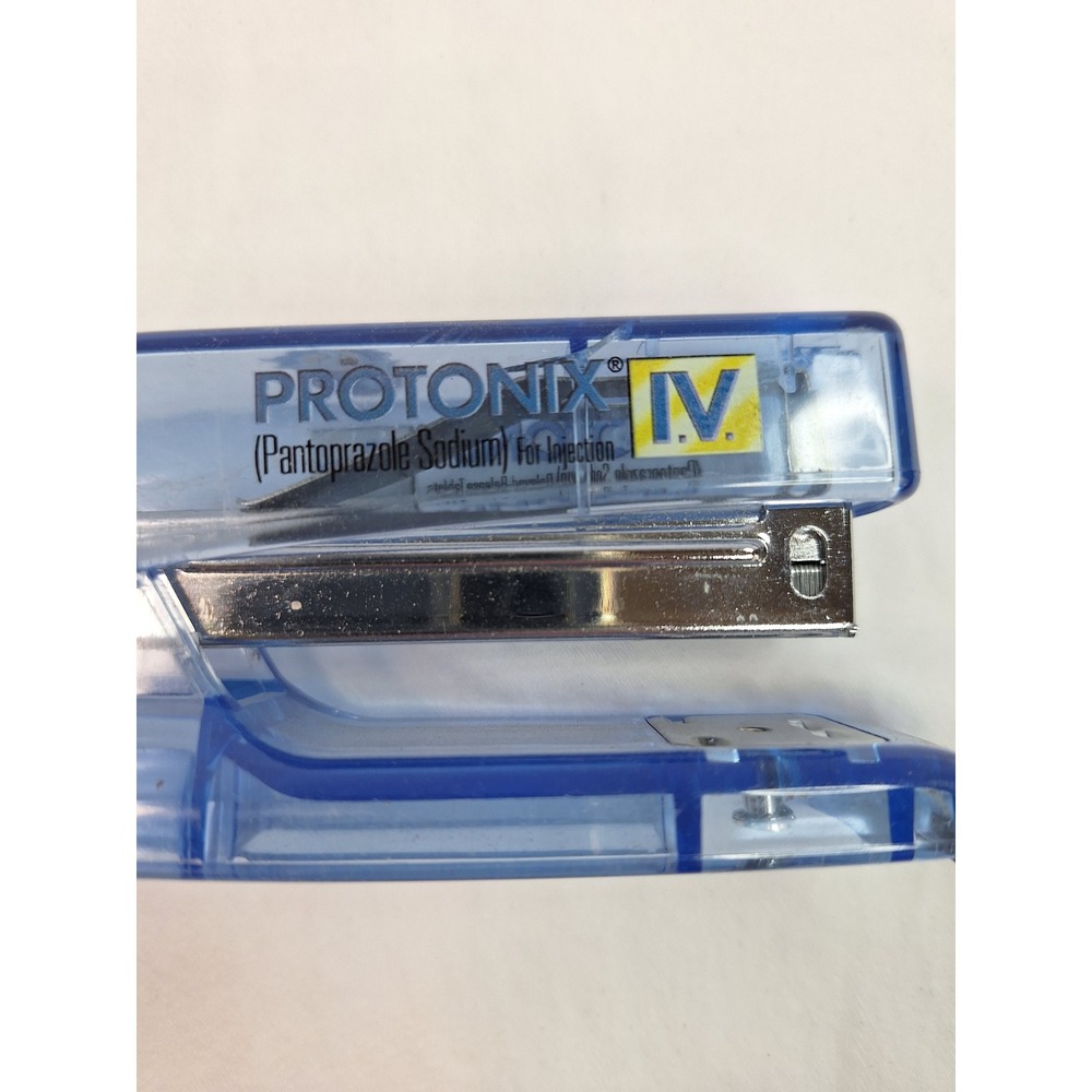 Vintage Pharma Promo Stapler Blue Translucent - Picture 2 of 4